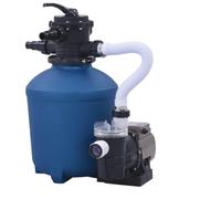 vidaXL Bomba de Filtro de Arena con Temporizador Piscina con Válvula de 4 Posiciones Filtrar Purificar Agua Claro Limpiador Dispositivo Equipamiento Bomba Azul