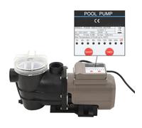 vidaXL Bomba de piscina 0.25HP 8000L/h Negra – Accesorios SPA, resistente al cloro, temporizador