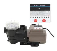vidaXL Bomba de piscina con temporizador negra 0,25 HP 8000 L/h