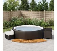 vidaXL Borde bañera hidromasaje madera acacia y ratán sintético Color Gris, Negro, y mas