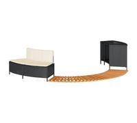 vidaXL Borde para bañera de hidromasaje Madera acacia y ratán sintético Negro