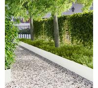 vidaXL Borde de Césped 10 pcs 103 x 30 cm metal Blanco