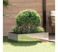 vidaXL Borde de Césped 100 x 60 x 35 cm Acero Plateado