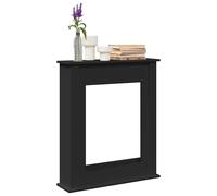 vidaXL Borde de Chimenea Madera de ingeniería Negro 75x20x87,5 cm, Envolvente de Chimenea, repisa de Chimenea, repisa de Chimenea