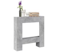 vidaXL Borde de chimenea Madera de ingeniería Gris hormigón 81x18x82 cm