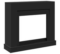 vidaXL Borde de Chimenea Madera ingeniería Negro 100x30x87,5 cm