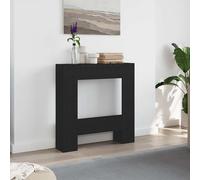 vidaXL Borde de chimenea Madera de ingeniería 81x18x82 cm Roble negro