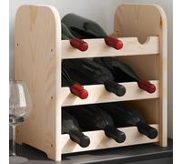 vidaXL Botellero de madera maciza de pino 33x25x37 cm