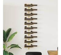 vidaXL Botellero de pared para 10 botellas de metal dorado