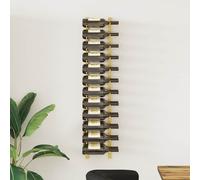 vidaXL Botellero de pared para 24 botellas hierro dorado