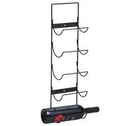 vidaXL Botellero de pared para 5 botellas hierro negro