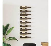 vidaXL Botellero de pared para 9 botellas hierro dorado