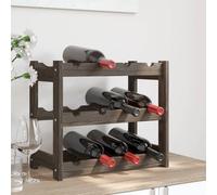 vidaXL Botellero para 12 botellas madera maciza de pino gris