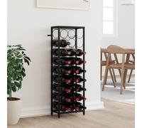 vidaXL Botellero para 27 botellas hierro forjado negro 34x18x100 cm