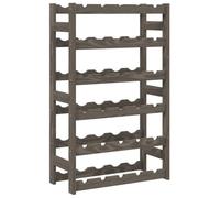 vidaXL Botellero para 30 Botellas, Estante de Almacenaje, Soporte para Vinos Bebidas, Botellero de Pie para Cocina, Madera Maciza de Pino Gris