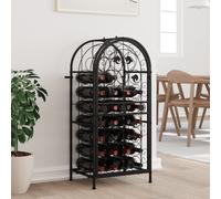 vidaXL Botellero para 33 botellas hierro forjado negro 45x36x100 cm