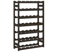 vidaXL Botellero para 42 Botellas, Estante de Almacenaje, Soporte para Vinos Bebidas, Botellero de Pie para Cocina, Madera Maciza de Pino Negro