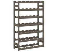 vidaXL Botellero para 42 Botellas, Estante de Almacenaje, Soporte para Vinos Bebidas, Botellero de Pie para Cocina, Madera Maciza de Pino Gris