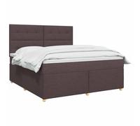 vidaXL Boxspringbed - Matras Donkerbruin (140 x 200 cm), color marrón