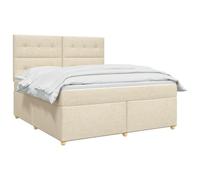 vidaXL Boxspringbed met Matras Cremekleurig 140 x 200 cm Stof