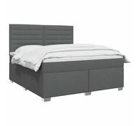vidaXL Boxspringbed met matras Donkergrijs 140 x 190 cm Stof