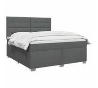 vidaXL Boxspringbed met matras Donkergrijs 140 x 190 cm Stof