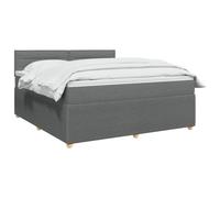 vidaXL Boxspringbed met matras Donkergrijs 140 x 200 cm Stof