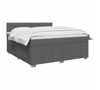 vidaXL Boxspringbed met matras Donkergrijs 140 x 200 cm Stof