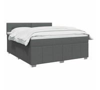 vidaXL Boxspringbed met matras Donkergrijs 140 x 200 cm Stof