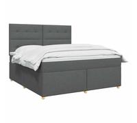vidaXL Boxspringbed met matras Donkergrijs 160 x 200 cm Stof