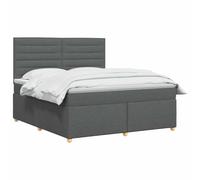 vidaXL Boxspringbed met matras Donkergrijs 160 x 200 cm Stof | Ofrece un soporte perfectamente equilibrado, adaptable a la altura deseada, iluminación USB práctica y de bajo consumo