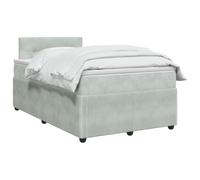 vidaXL Boxspringbed met matras Lichtgrijs 120 x 190 cm Fluweel