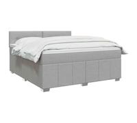 vidaXL Boxspringbed met Matras Lichtgrijs 140 x 190 cm Stof