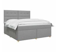 vidaXL Boxspringbed met Matras Lichtgrijs 140 x 200 cm Stof