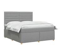 vidaXL Boxspringbed met Matras Lichtgrijs 140 x 200 cm Stof
