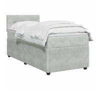 vidaXL Boxspringbed met matras Lichtgrijs 90 x 190 cm Fluweel