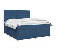 vidaXL Boxspringbed met Matras met hoofdeinde Blauw 140 x 200 cm Stof