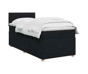 vidaXL Boxspringbed met Matras met hoofdeinde Zwart 90 x 200 cm Stof