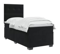 vidaXL Boxspringbed met matras Zwart 100 x 200 cm Fluweel