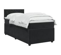 vidaXL Boxspringbed met matras Zwart 90 x 200 cm Fluweel