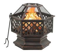vidaXL Brasero con atizador acero 62x54x56 cm