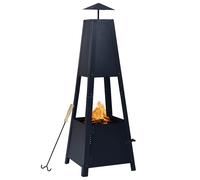 vidaXL Brasero de acero negro 35x35x99 cm