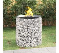 vidaXL Brasero de gaviones Chimenea redonda – Jaula de piedras, hierro galvanizado Ø100 cm