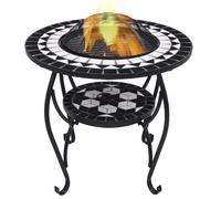 vidaXL Brasero de mosaico cerámica negro y blanco 68 cm