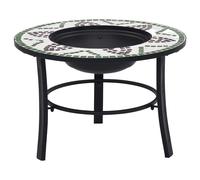 vidaXL Brasero de mosaico cerámica verde 68 cm