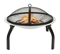 vidaXL Brasero y barbacoa 2 en 1 atizador acero inoxidable 56x56x49 cm