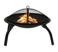vidaXL Brasero y barbacoa 2 en 1 con atizador acero 56x56x49 cm