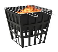 vidaXL Brasero y barbacoa 2 en 1 de acero 34x34x48 cm