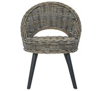 vidaXL Butaca de ratán kubu Blanco, Gris, Negro Sillon Dormitorio Sillon Comodos Silla Relax Sillón Sofá Black