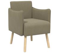 vidaXL Butaca Decorativa Caqui Terciopelo granulado